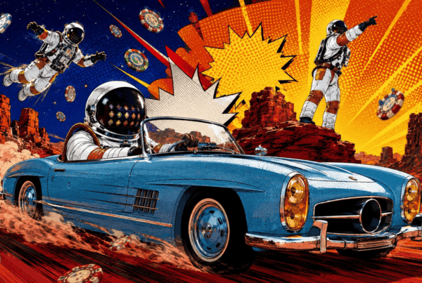 Astronaut in a casino, Kapow Casino campaign artwork