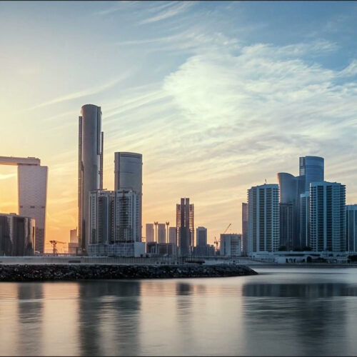 Abu Dhabi skyline at sunrise, the setting for LIVEX 2026