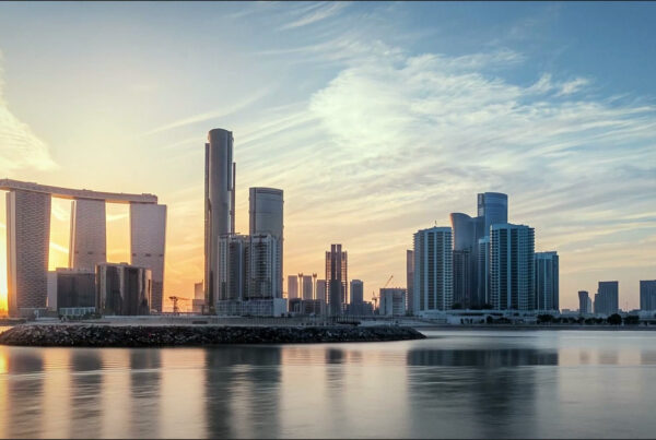 Abu Dhabi skyline at sunrise, the setting for LIVEX 2026