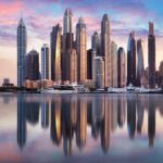 Dubai Marina skyline at dusk, home to the best sonic branding agencies in the Middle East
